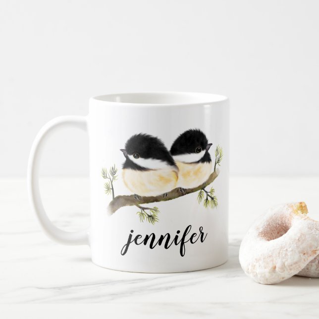 Taza De Café Mug de pájaros raros personalizados (Con donut)