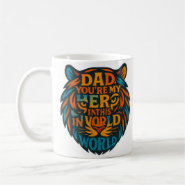 Taza De Café Mug de papá, cabeza de tigre, eres mi héroe"