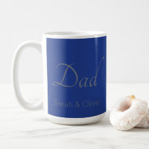 Mug de "papá" minimalista con nombres de niños - r