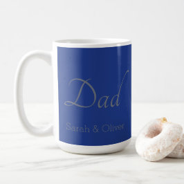 Taza De Café Mug de "papá" minimalista con nombres de niños - r