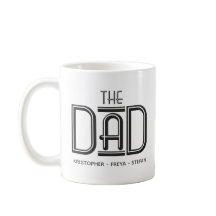 Mug de papá personalizado del tipo blanco negro de