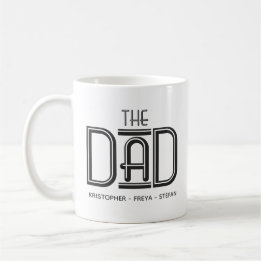 Taza De Café Mug de papá personalizado del tipo blanco negro de