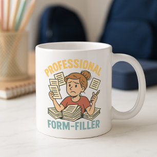 Taza De Café Mug de papeleo de la escuela de padres divertidos;