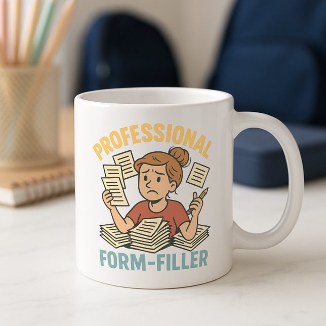 Taza De Café Mug de papeleo de la escuela de padres divertidos; (Subido por el creador)