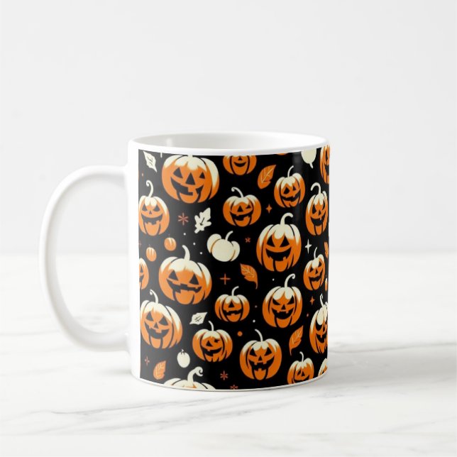 Taza De Café Mug De Parche De Calabaza Con Sombra (Izquierda)