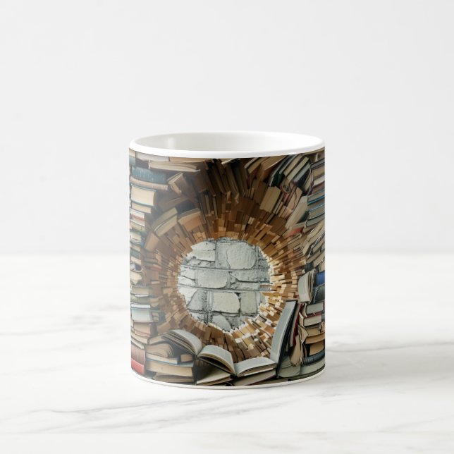 Taza De Café Mug de pared de corte de libros (Centro)