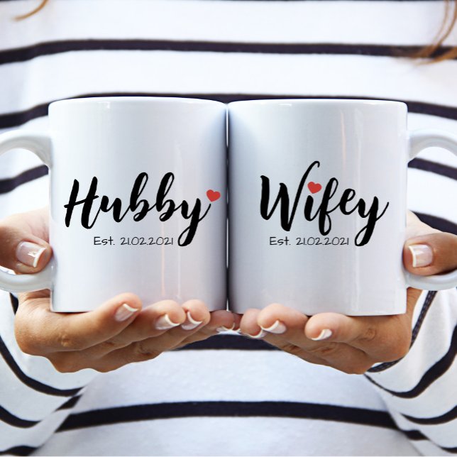 Taza De Café Mug de parejas hubby y wifey (Personalize Hubby) (Subido por el creador)
