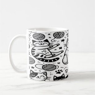 Taza De Café Mug de Pascua con gato lindo y huevos coloridos