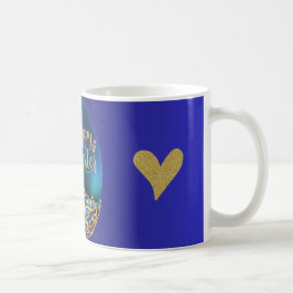 Taza De Café Mug de Pascua verde azulada con amor y diseño de d