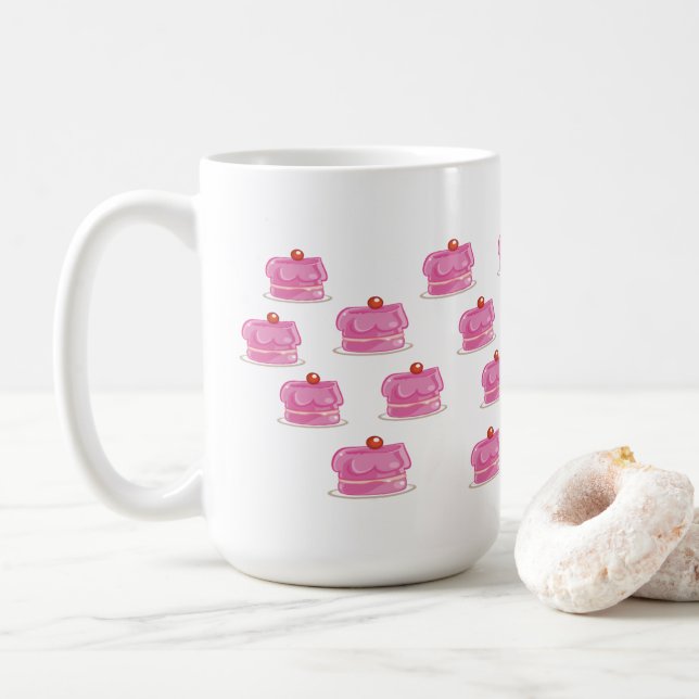 Taza De Café Mug de pasteles rosados (Con donut)