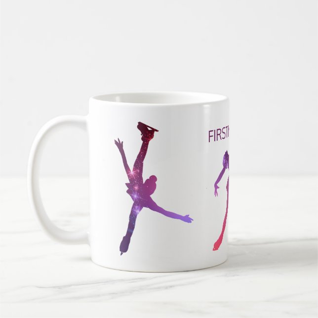 Taza De Café Mug de patinaje artístico - Mujer estrella rosa y  (Izquierda)