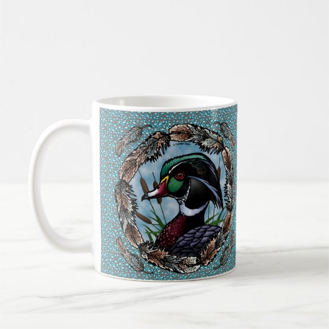 Taza De Café Mug de pato de madera (Izquierda)