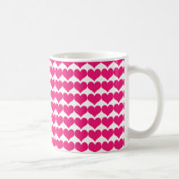 Mug de patrón de corazón rosado