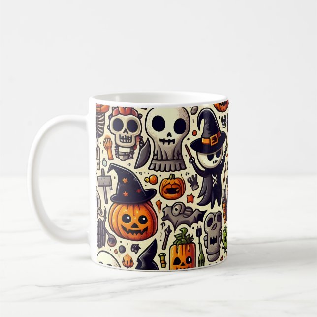 Taza De Café Mug de patrón de Halloween festivo (Izquierda)