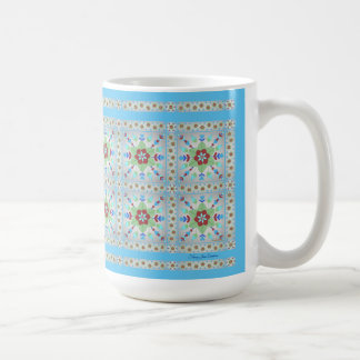 Taza De Café Mug de patrón de mosaico floral colorido