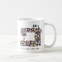 Mug de patrón de tejido de coser colorido