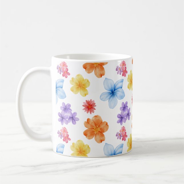 Taza De Café Mug de patrón floral, amantes de la naturaleza (Izquierda)