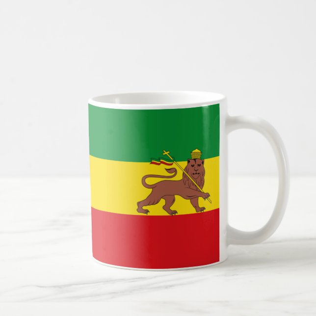 Taza De Café Mug de Paul McGehee "León rasta de la bandera de J (Derecha)