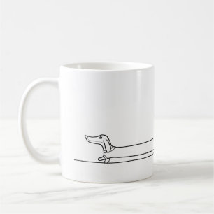 Taza De Café Mug de perro de salchicha, tazón de dachshund, reg