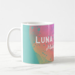 Taza De Café Mug de Personalizable arcoiris rosa pintado