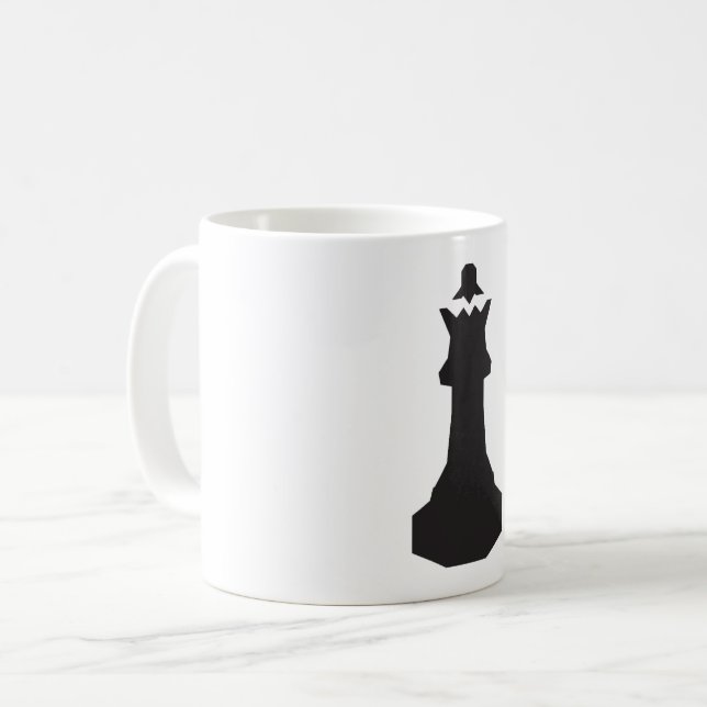 Taza De Café Mug. de piezas de ajedrez negro (Anverso izquierdo)