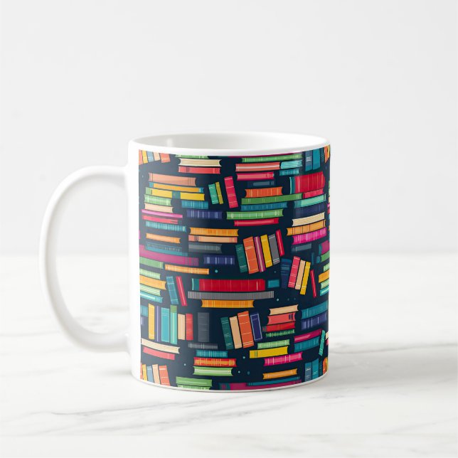 Taza De Café Mug de pilas de libros (Izquierda)