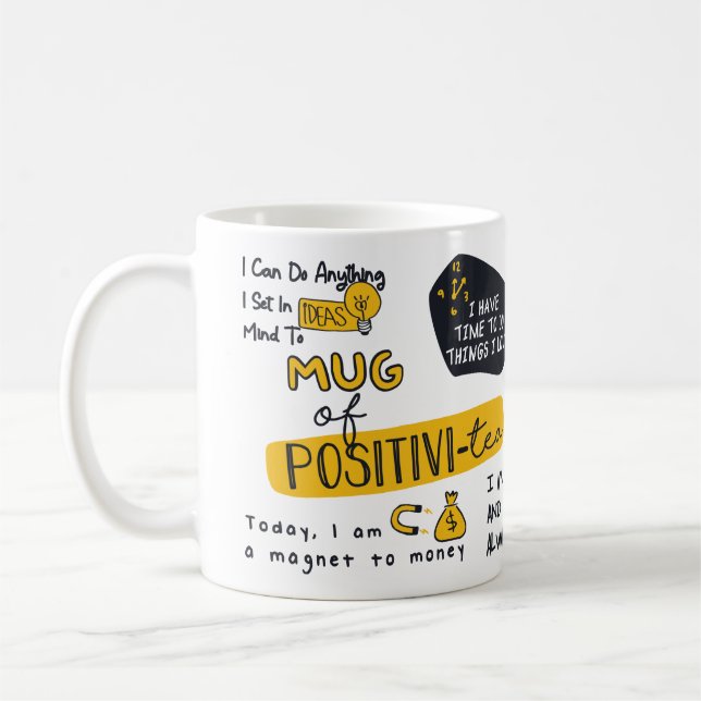Taza De Café Mug de positividad, motivación y inspirador (Izquierda)