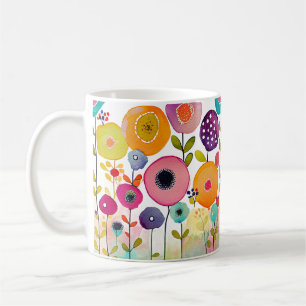 Taza De Café Mug de potencia de la flor de color de agua colori
