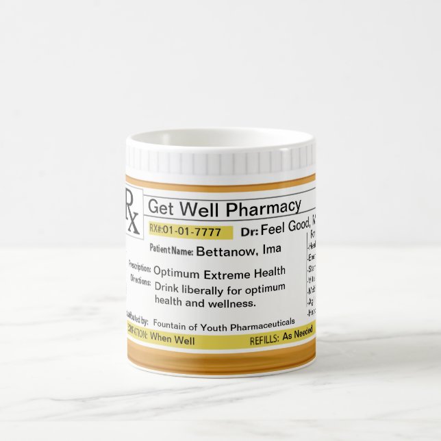 Taza De Café Mug de prescripción RX (Centro)