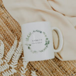 Taza De Café Mug de propuesta de la dama de honor de la vegetac<br><div class="desc">Se trata de una sencilla y elegante peluquería de eucalipto con elementos de color agua verde y una fuente moderna. Edite todo el texto y todos los colores* en esta plantilla de programa de boda. * el color de la vegetación acuática no es editable // Para los elementos coincidentes, por...</div>