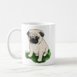 Taza De Café Mug. de pug. sentada