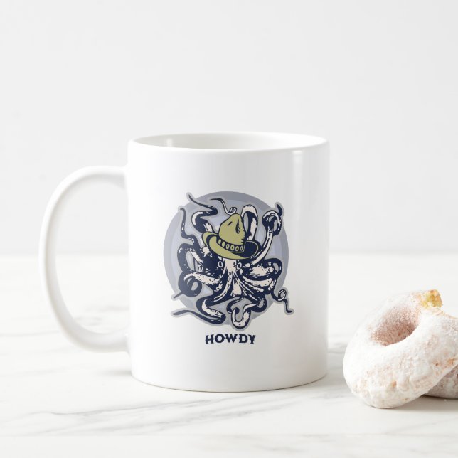 Taza De Café Mug de pulpo amigable de Howdy (Con donut)