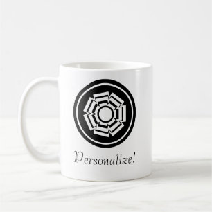 Taza De Café Mug de ranura floral, negro