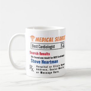 Taza De Café Mug de regalo de búsqueda divertida del cardiólogo