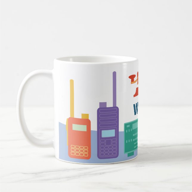 Taza De Café Mug de regalo de radio para aficionados con rótulo (Izquierda)