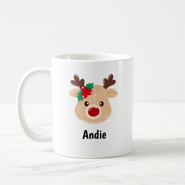 Taza De Café Mug de regalo de reno personalizado (Izquierda)