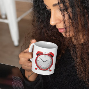 Taza De Café Mug. de reloj de alarma roja