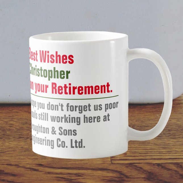 Taza De Café Mug de retiro con nombre y mensaje personal (Subido por el creador)