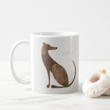 Mug de retrato de perro de Greyhound moderno