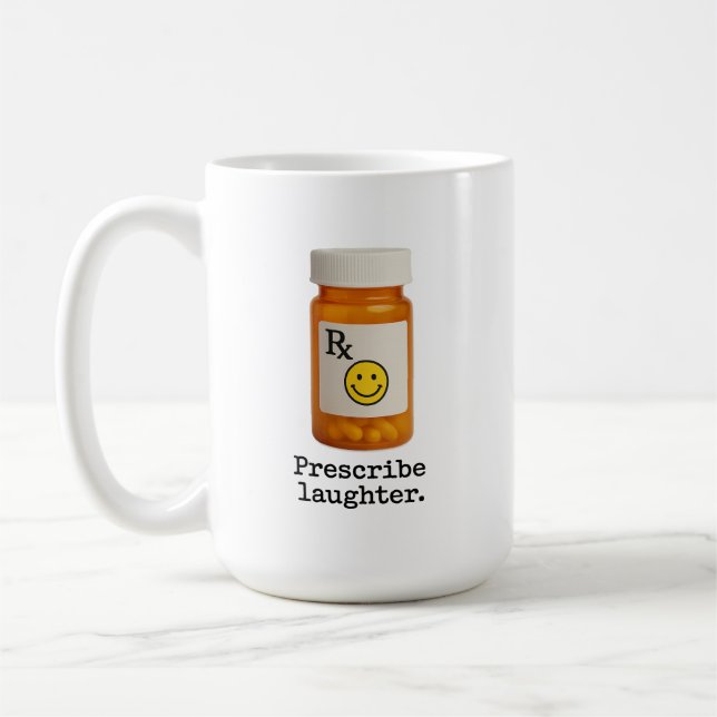 Taza De Café Mug de risa de prescripción (Izquierda)