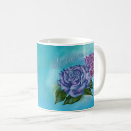 Taza De Café Mug de Rosas azul de Bitachon