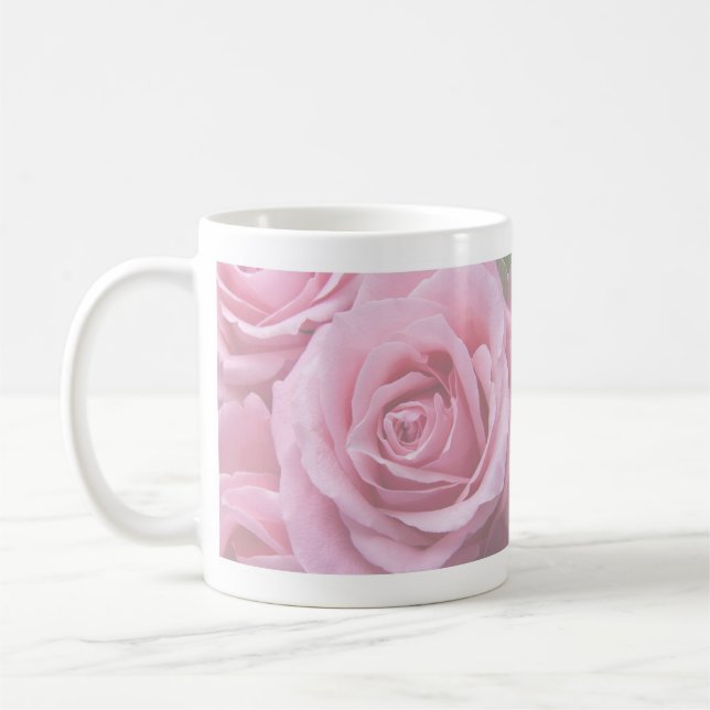 Taza De Café Mug. de Rosas finos y rosados (Izquierda)