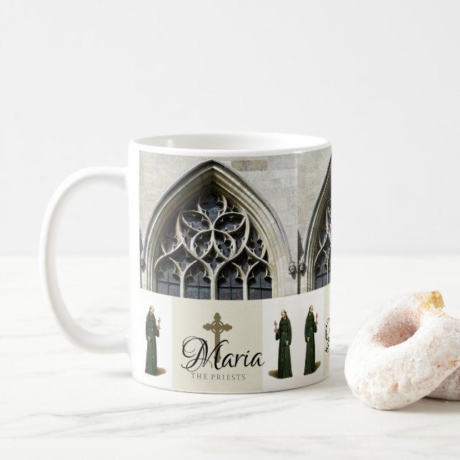 Taza De Café Mug de sacerdote de la iglesia (Con donut)