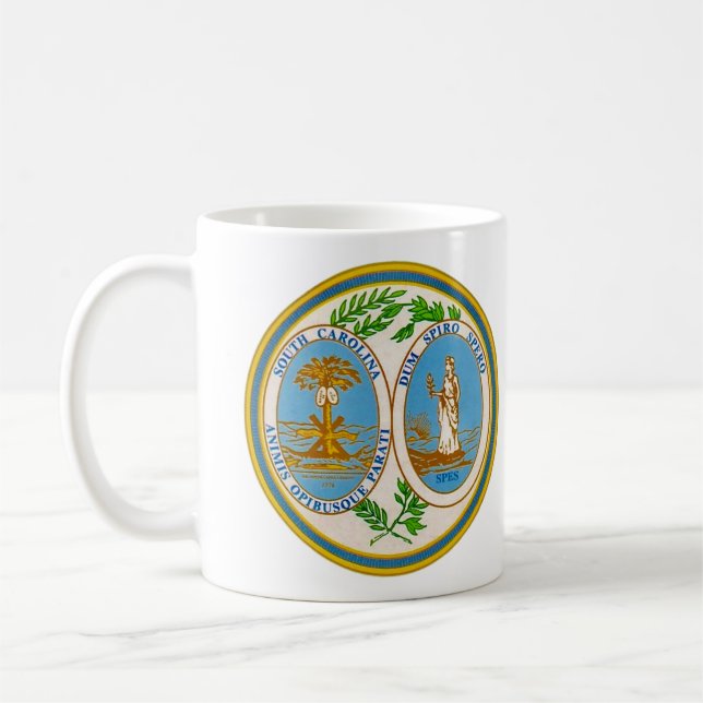 Taza De Café Mug de sellos estatales de Carolina del Sur (Izquierda)
