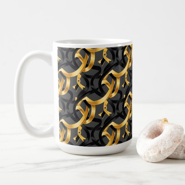 Taza De Café Mug de sensibilización sobre el cáncer infantil (Con donut)