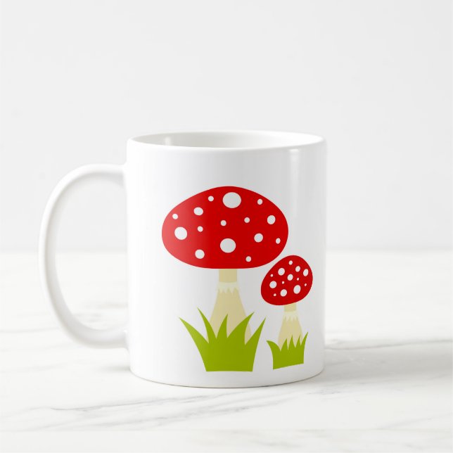 Taza De Café Mug de setas rojas (Izquierda)