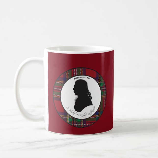 Taza De Café Mug de silueta de Robert Burns (Izquierda)