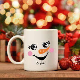 Taza De Café Mug de Snowman personalizada con nombre personaliz