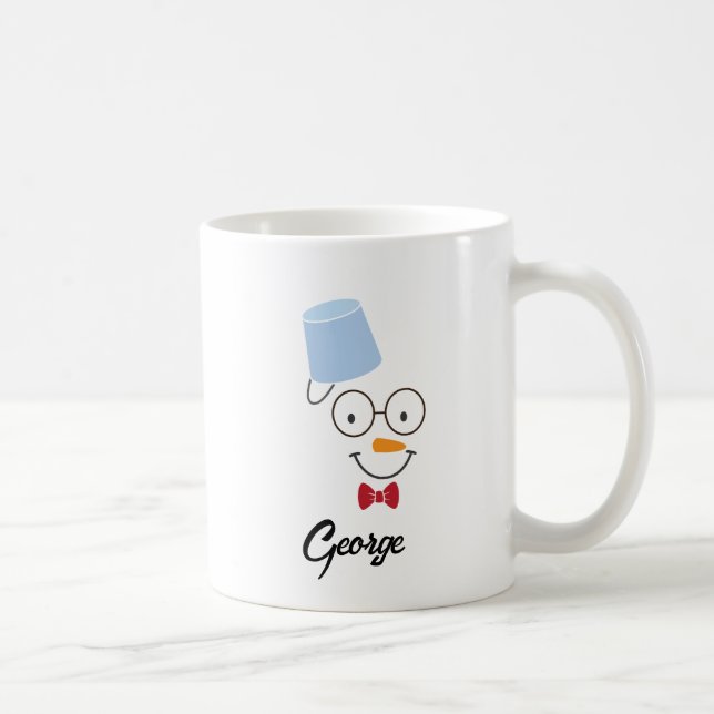 Taza De Café Mug de Snowman personalizado | Navidades de nombre (Derecha)
