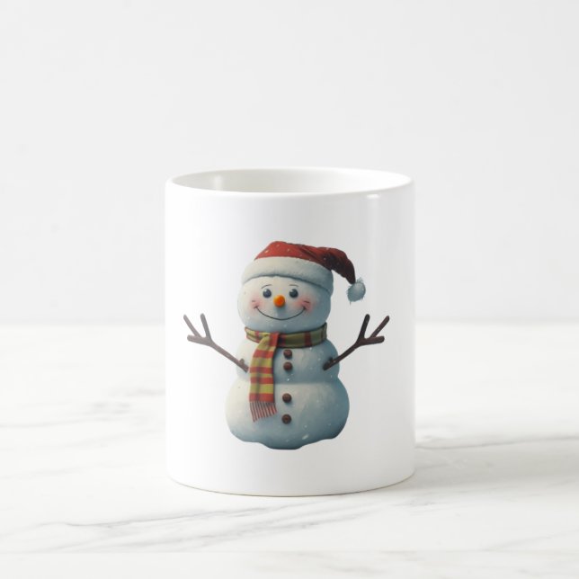 Taza De Café Mug de Snowman sonriendo, regalo de navidades (Centro)